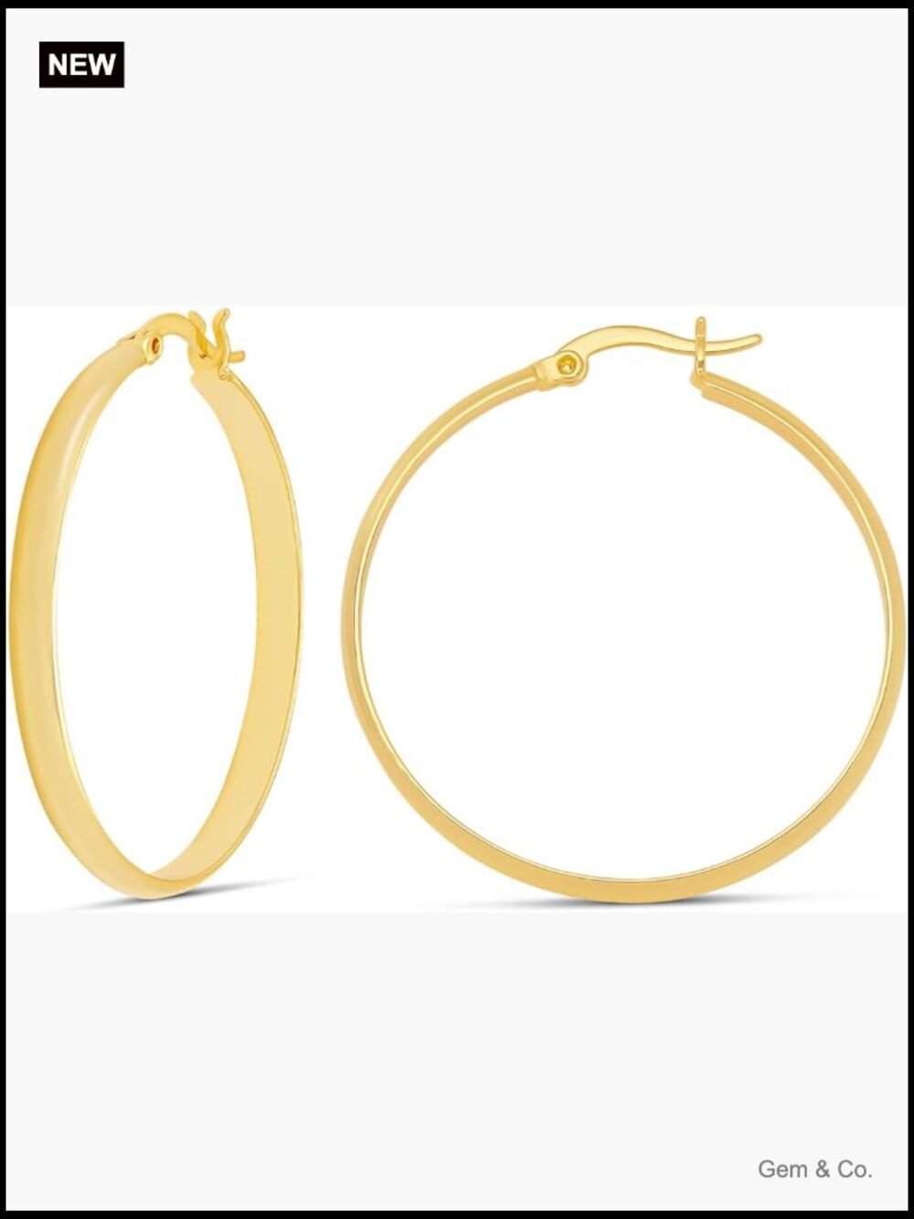 Polished Dome Hoop Earrings 35mm Lightweight